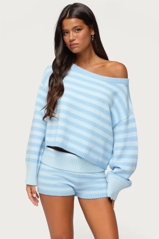 Saphi Striped Oversized Knit Sweater made by Edikted
