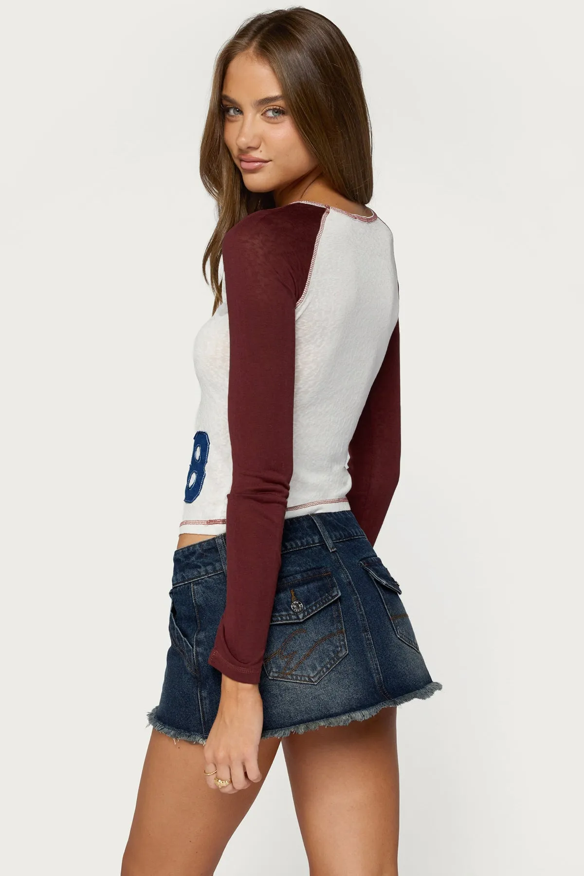 Julika Contrast Long Sleeve Top sold by Edikted product image thumbnail 4