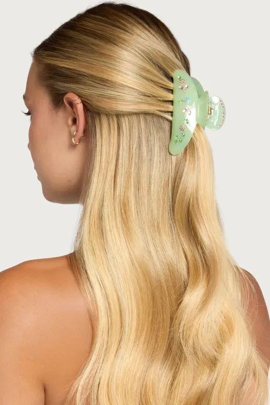 Floral Rhinstone Claw Clip made by Edikted