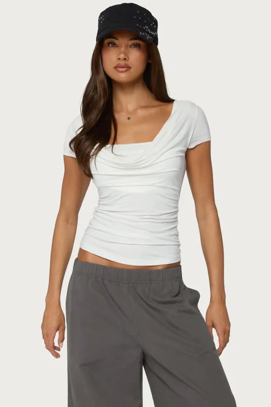 Yoya Layered Cowl Neck Top made by Edikted
