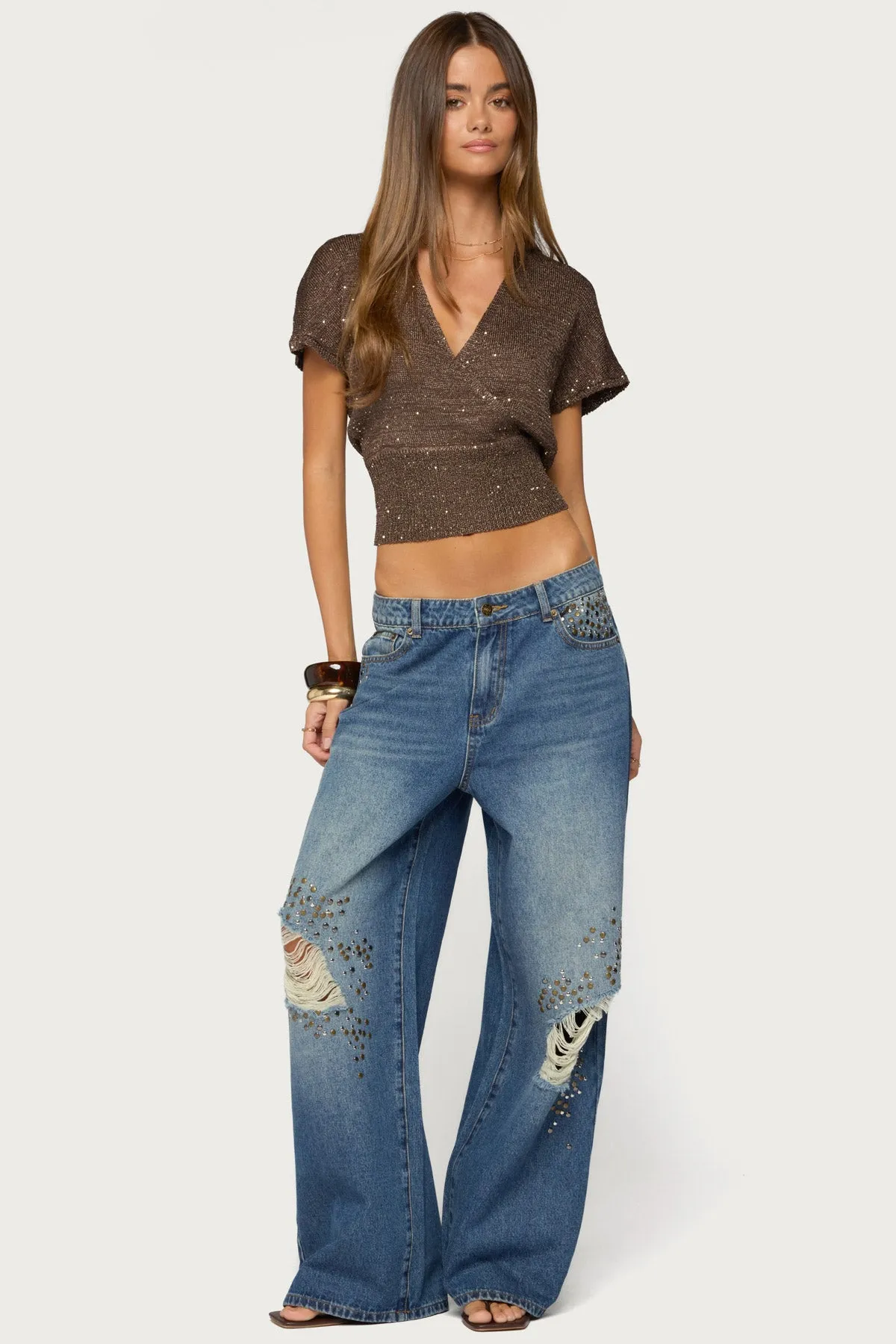 Shirah Backless Sequin Knit Top sold by Edikted product image thumbnail 4