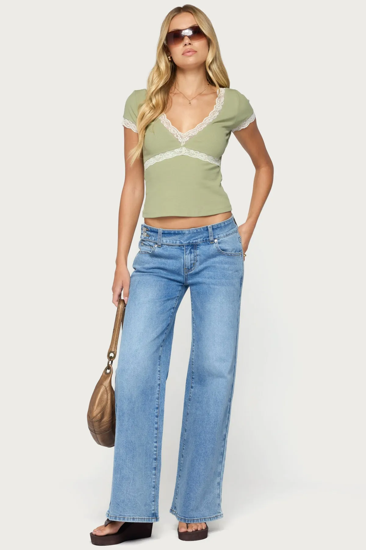 Juli Lacey Ribbed V Neck Top sold by Edikted product image thumbnail 2