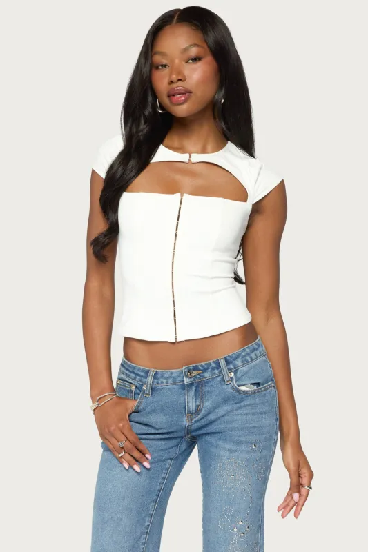 Dava Hook & Eye Cutout Corset made by Edikted