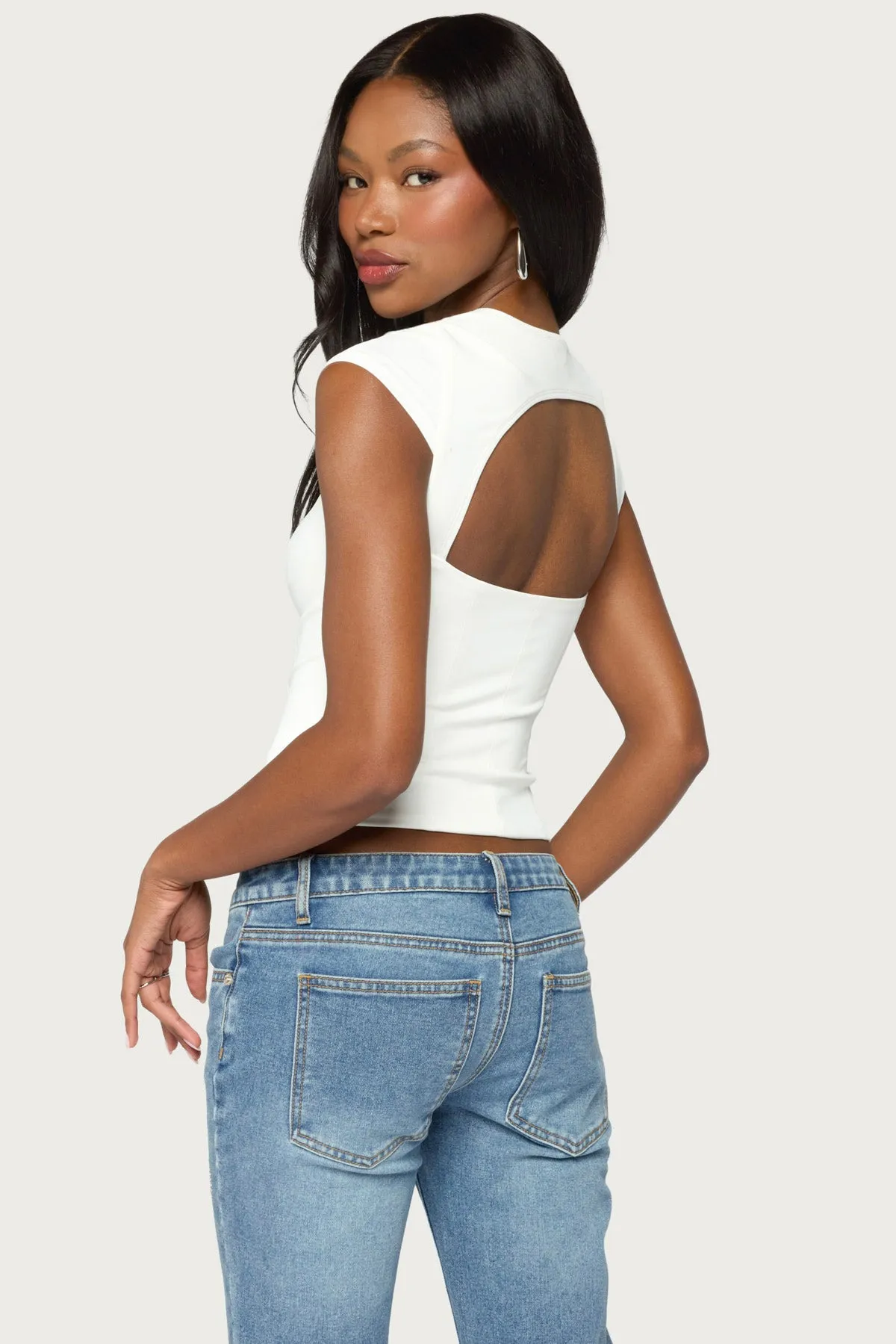 Dava Hook & Eye Cutout Corset sold by Edikted product image thumbnail 4
