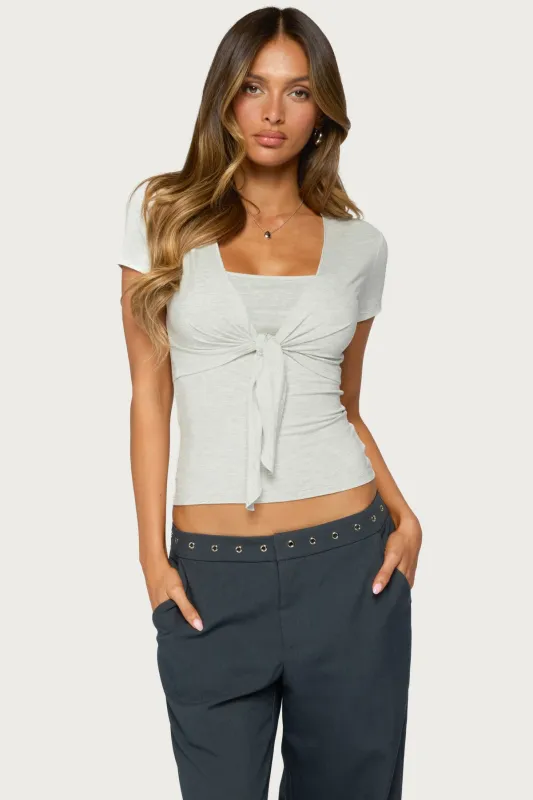 Malka Two Piece Tie Front Top made by Edikted