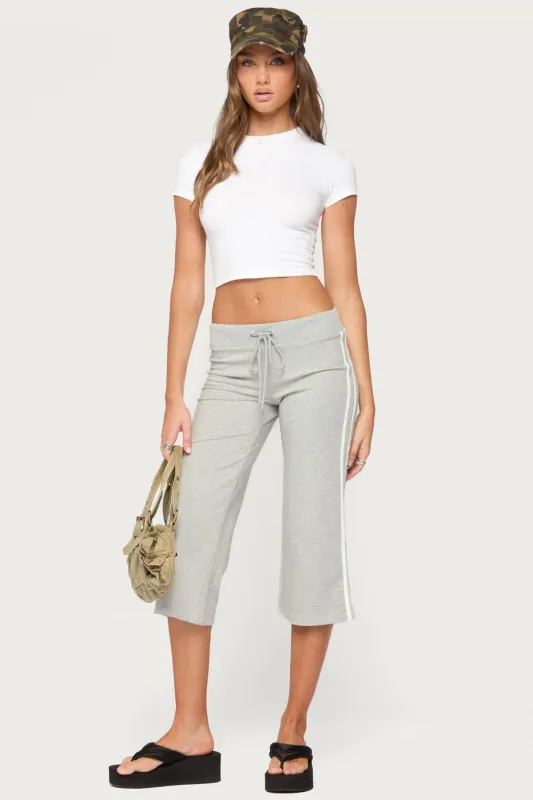 Zanele Side Stripe Capri Sweatpants made by Edikted