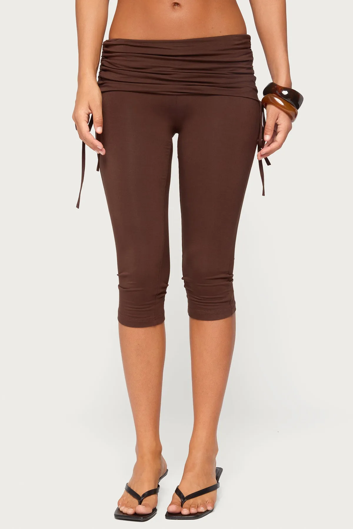 Bardi Drawstring Foldover Capri Pants sold by Edikted product image thumbnail 2