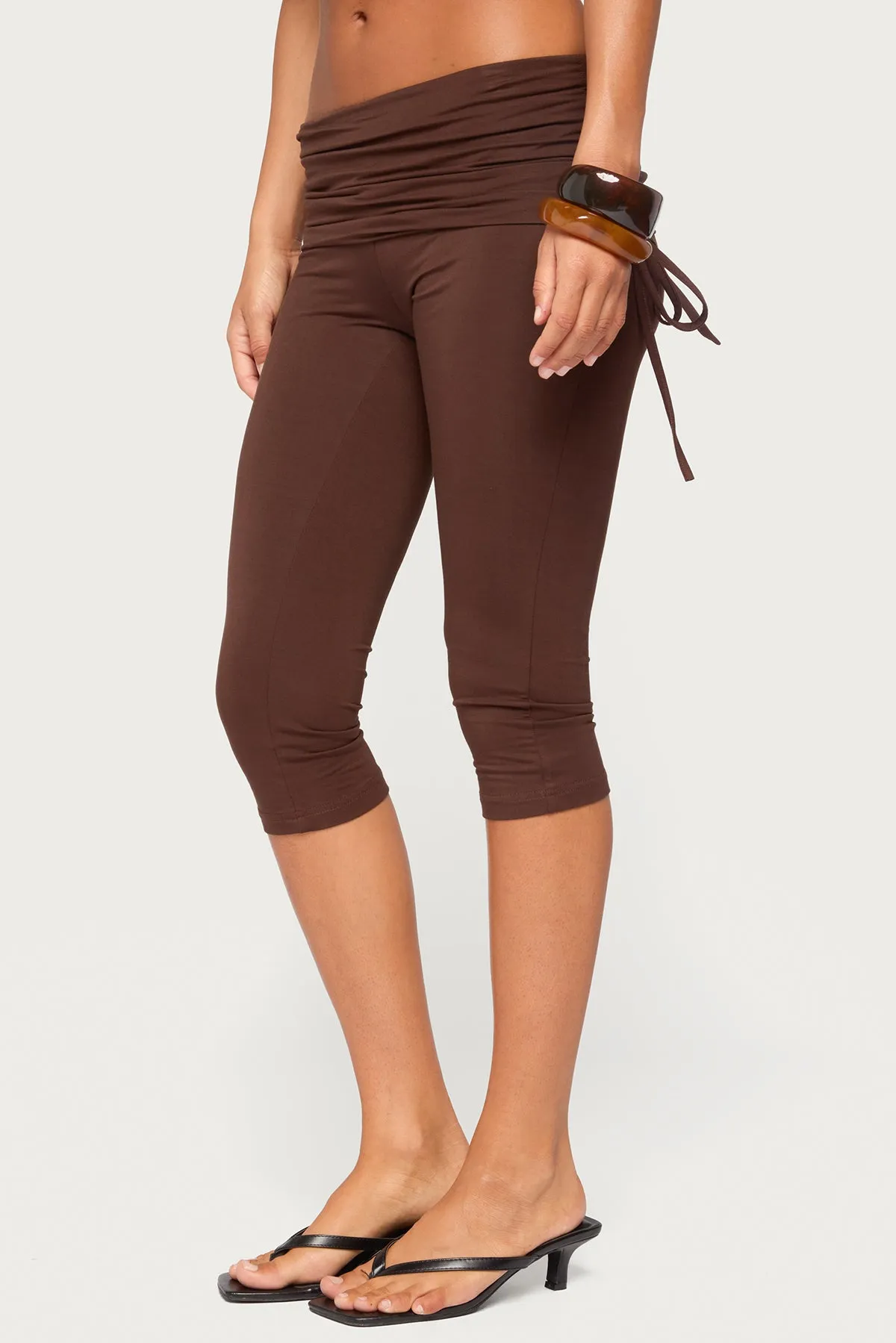 Bardi Drawstring Foldover Capri Pants sold by Edikted product image thumbnail 4