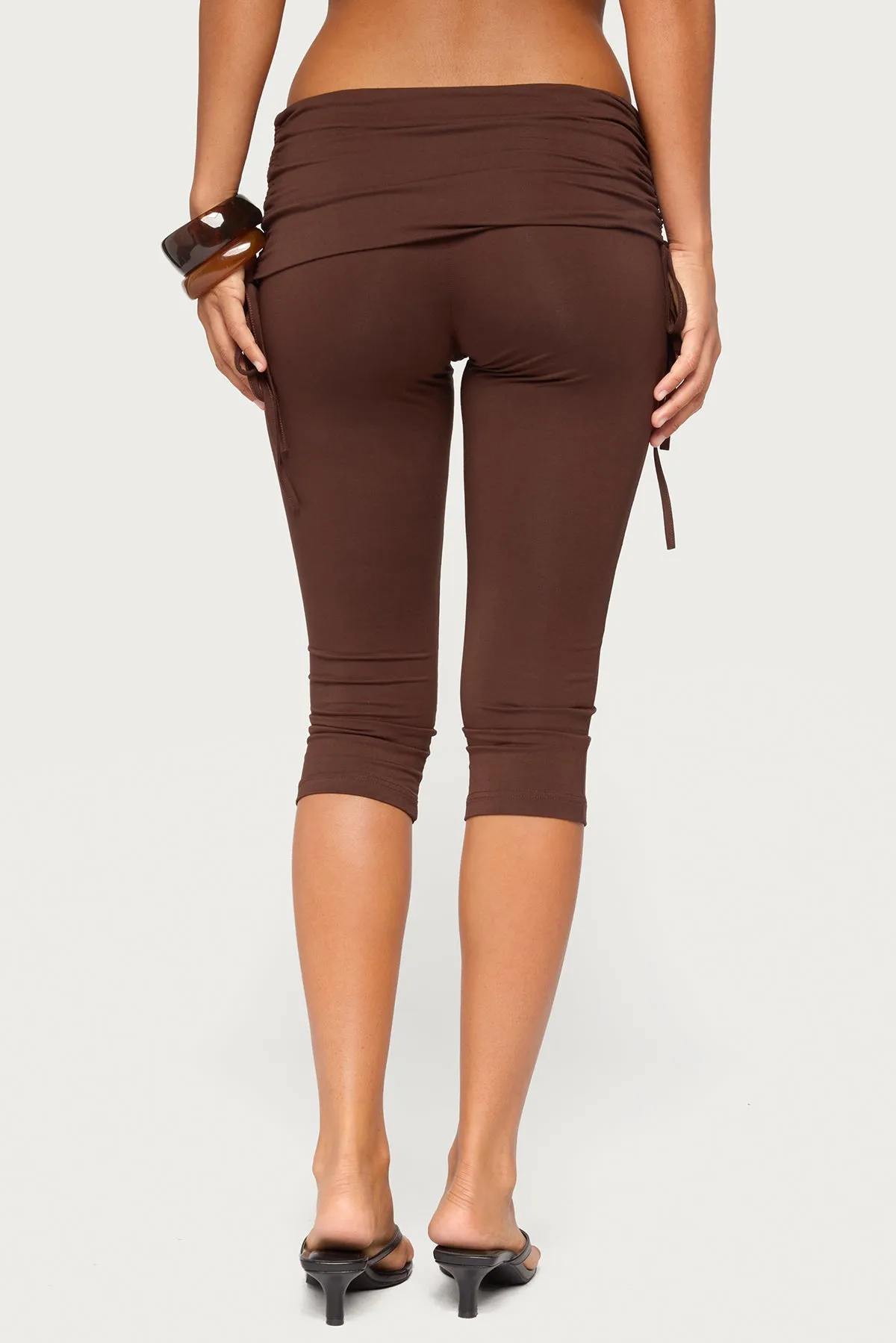Bardi Drawstring Foldover Capri Pants sold by Edikted product image thumbnail 5