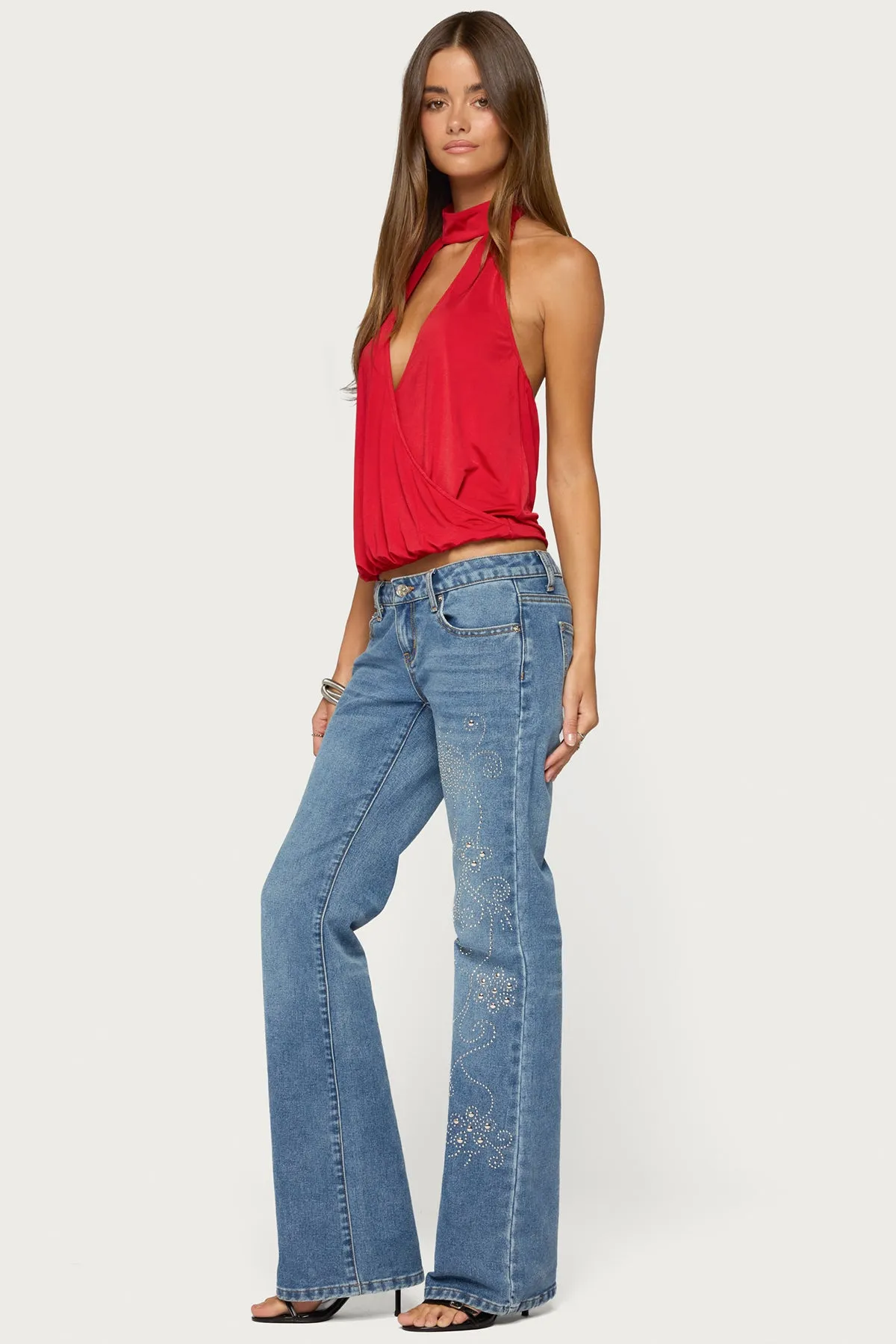 Lizah High Neck Cutout Wrap Top sold by Edikted product image thumbnail 5