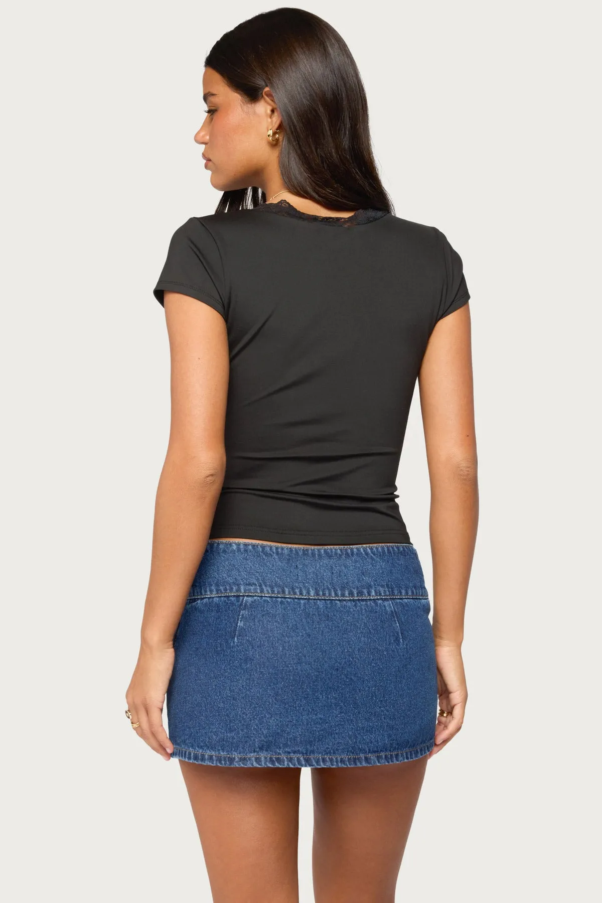 Hanni Lacey V Neck Top sold by Edikted product image thumbnail 4