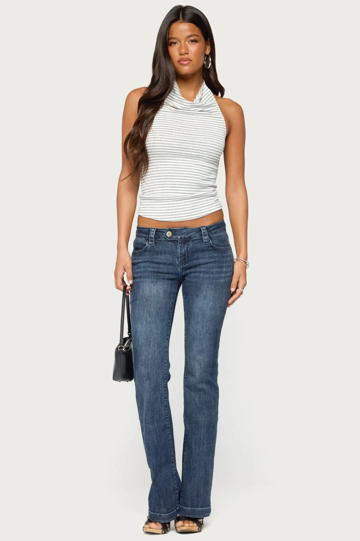 Loran Striped High Cowl Neck Top sold by Edikted product image thumbnail 2