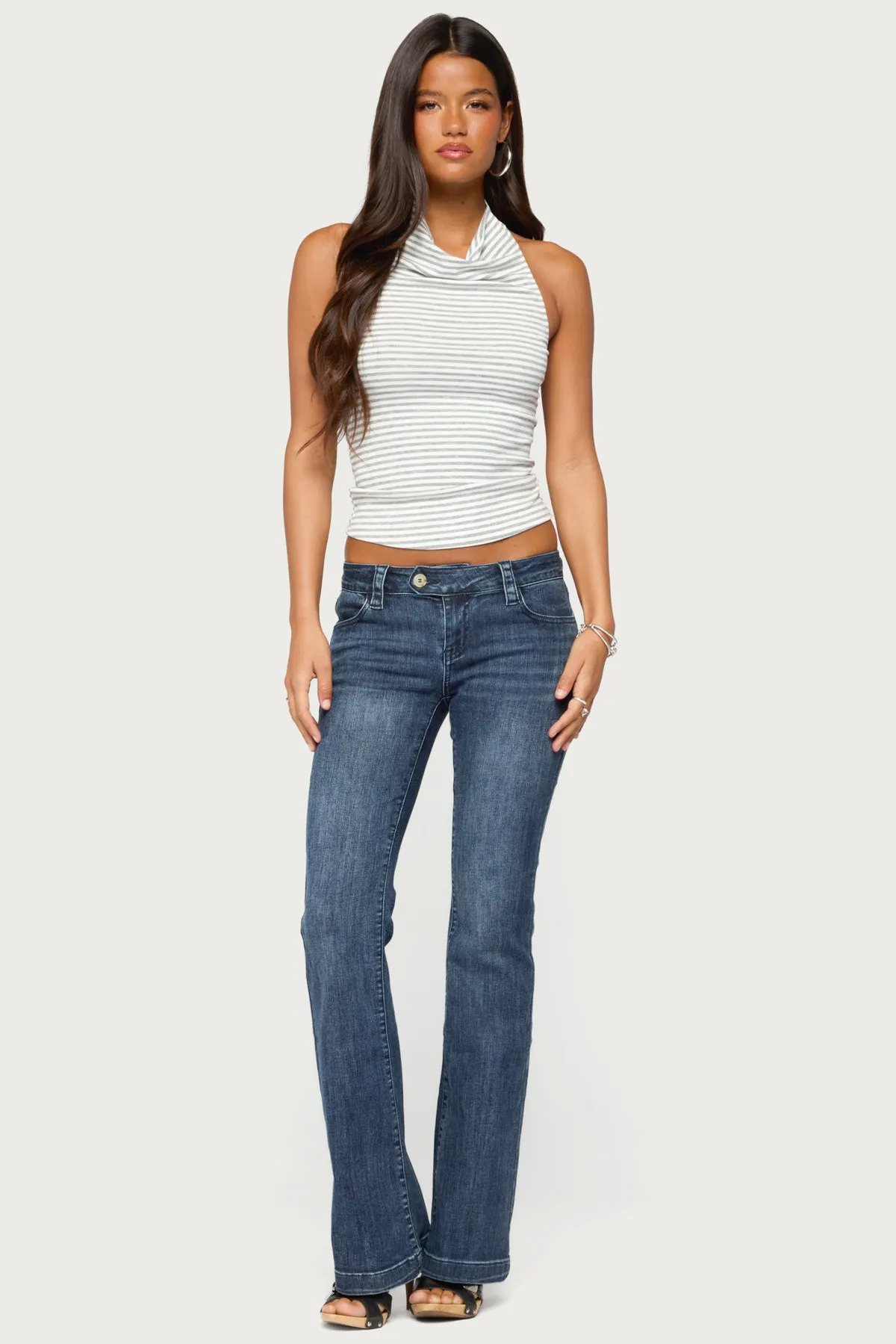 Loran Striped High Cowl Neck Top sold by Edikted product image thumbnail 5