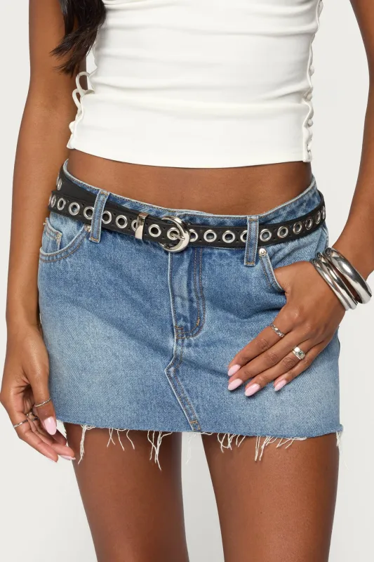 Grommet Faux Leather Belt made by Edikted