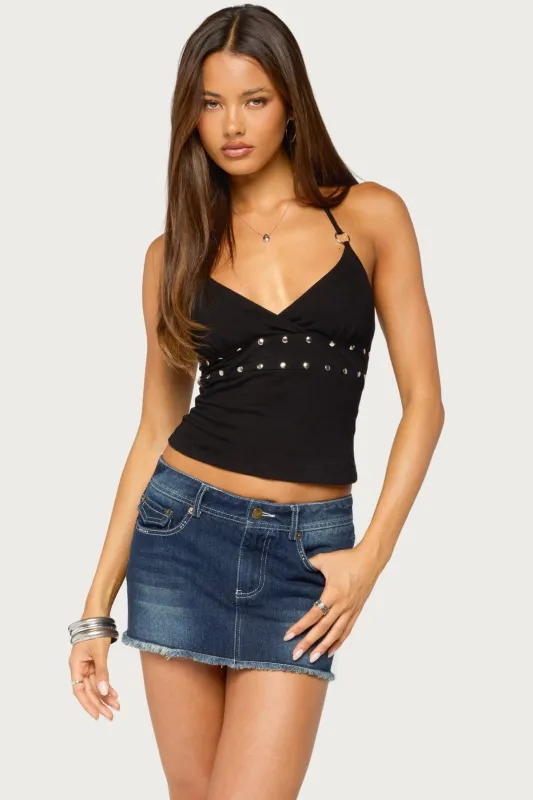 Kairy Studded Halter Top made by Edikted