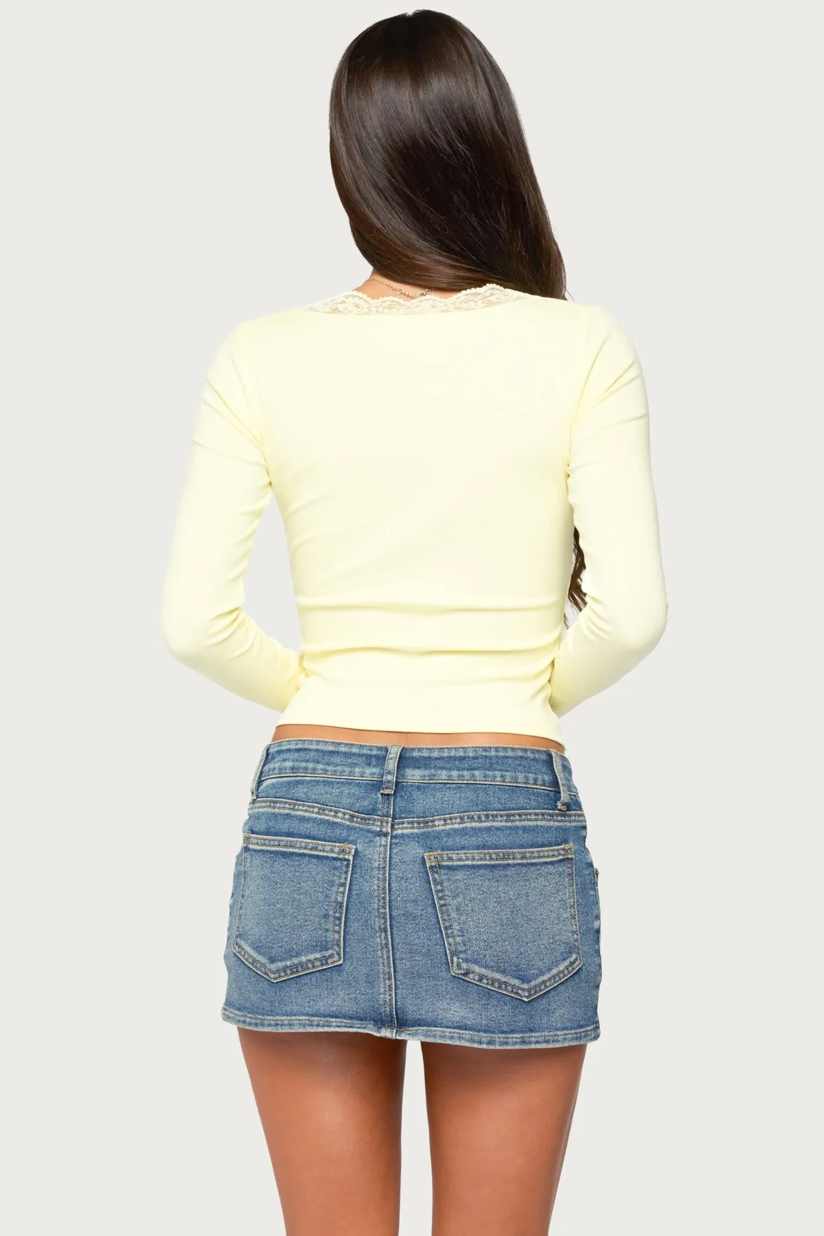 Aima Lacey V Neck Top sold by Edikted product image thumbnail 4