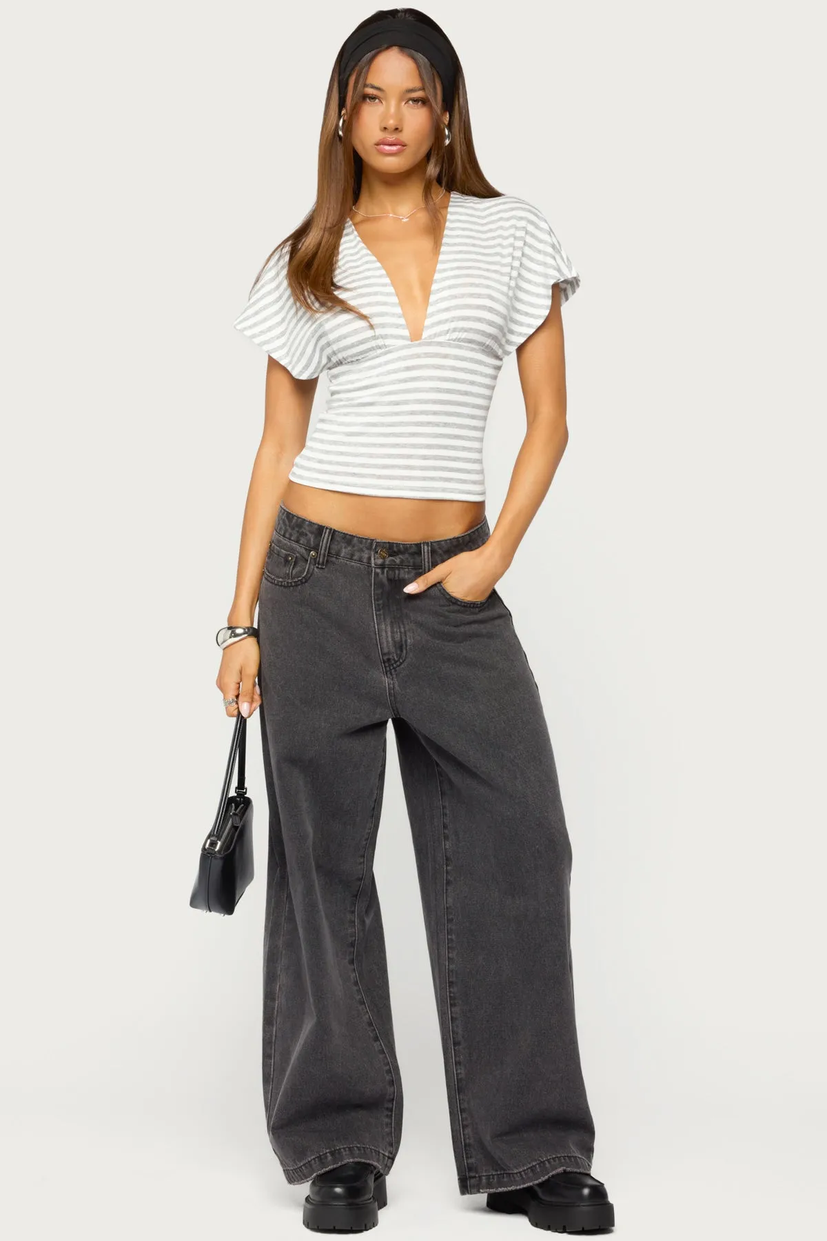 Chassidy Striped Flutter Top sold by Edikted product image thumbnail 2