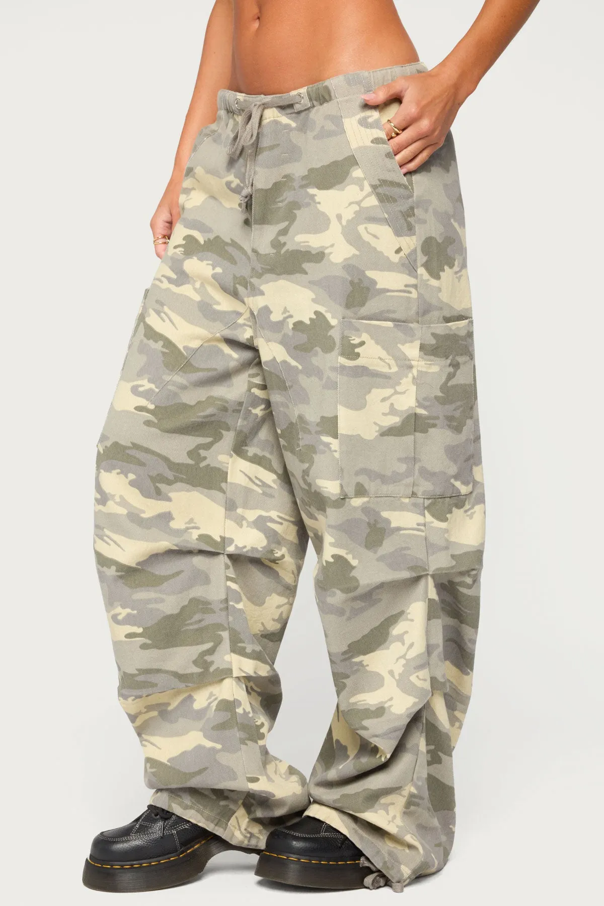 Emzi Baggy Cotton Cargo Pants sold by Edikted product image thumbnail 3