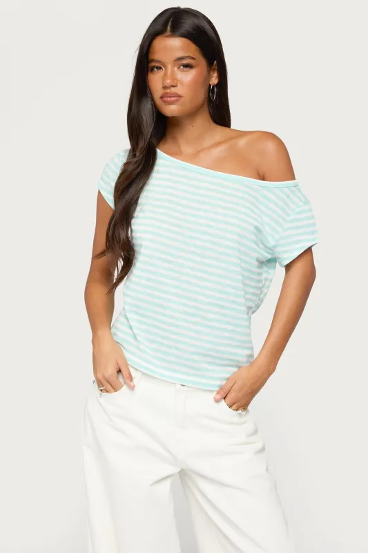 Chanelle Off Shoulder Striped Top made by Edikted