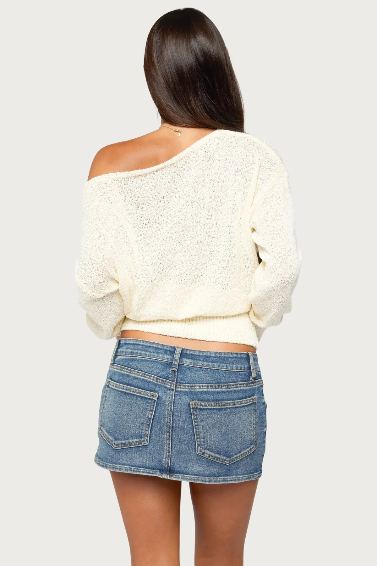 Parra Textured Knit Off Shoulder Sweater sold by Edikted product image thumbnail 4