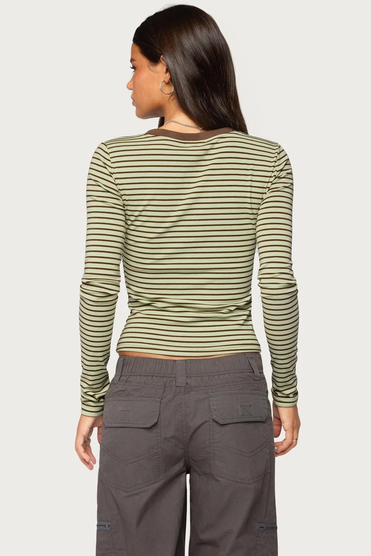 Yania Striped Long Sleeve Top sold by Edikted product image thumbnail 4