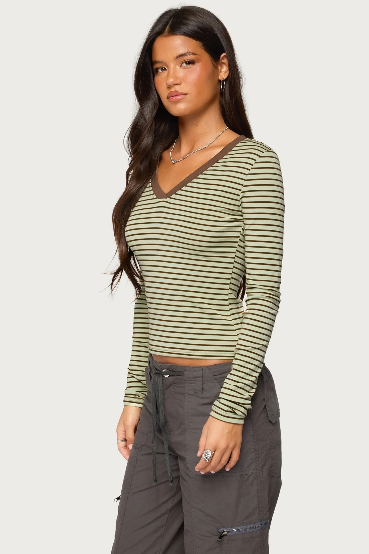 Yania Striped Long Sleeve Top sold by Edikted product image thumbnail 3