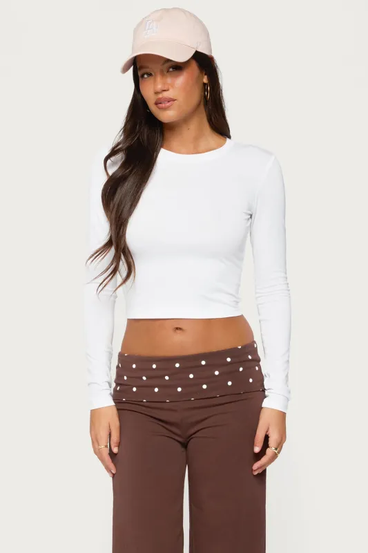 Zali Long Sleeve Crop Top made by Edikted