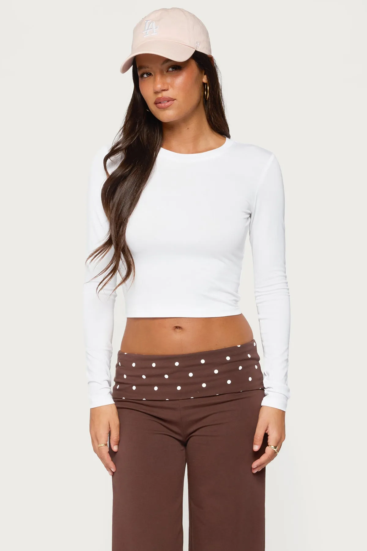 Zali Long Sleeve Crop Top sold by Edikted