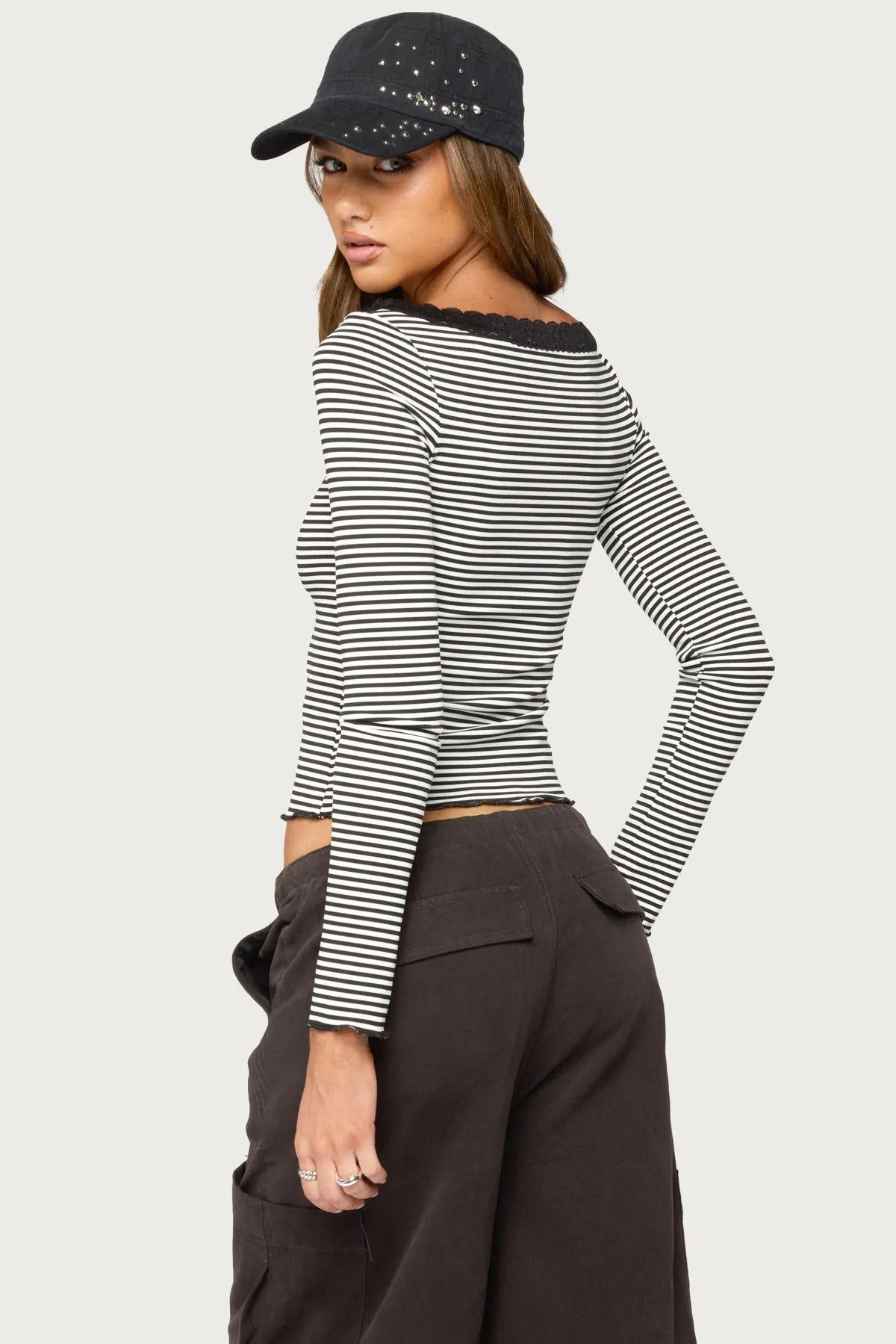 Jaela Lacey Striped Top sold by Edikted product image thumbnail 4