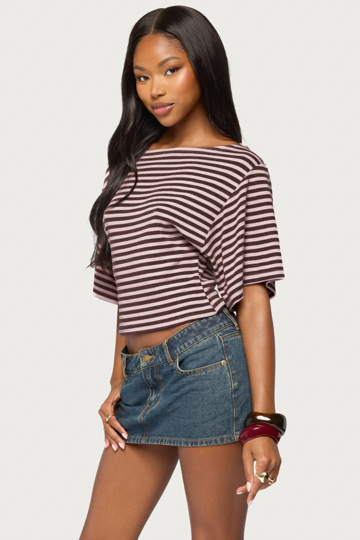 Jadan Striped Off Shoulder Top sold by Edikted product image thumbnail 3