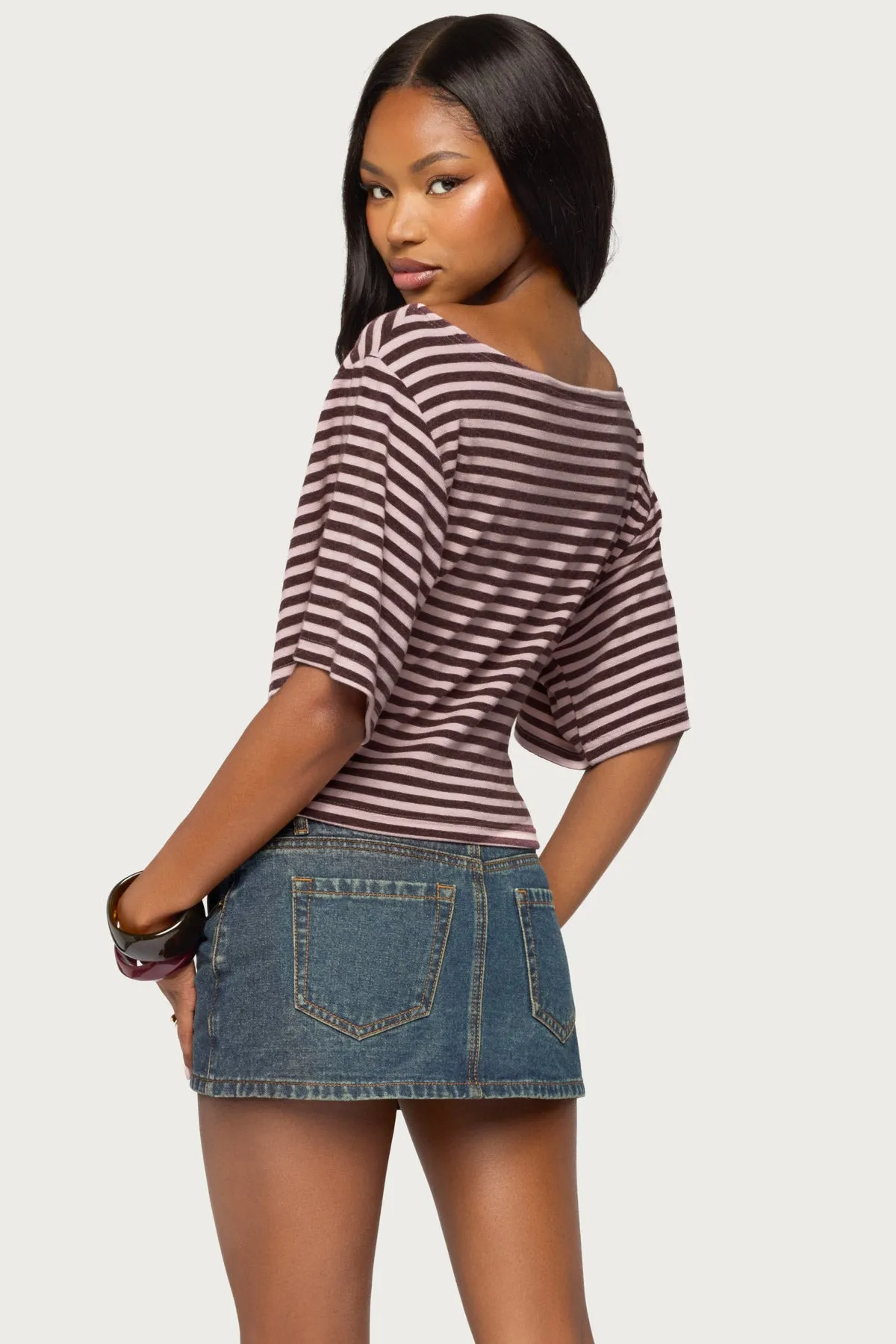 Jadan Striped Off Shoulder Top sold by Edikted product image thumbnail 5