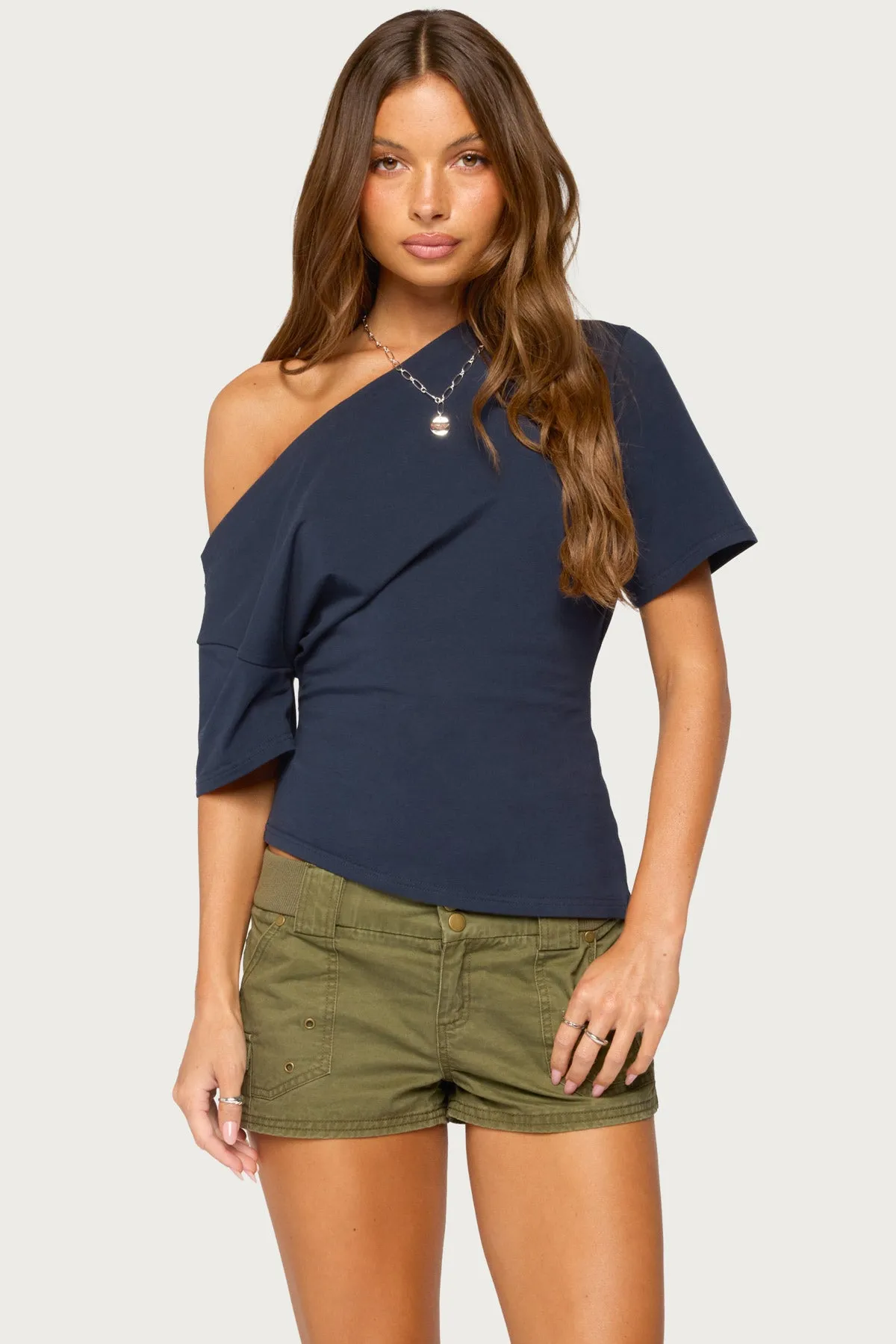 Mariee Asymmetric Off Shoulder Top sold by Edikted