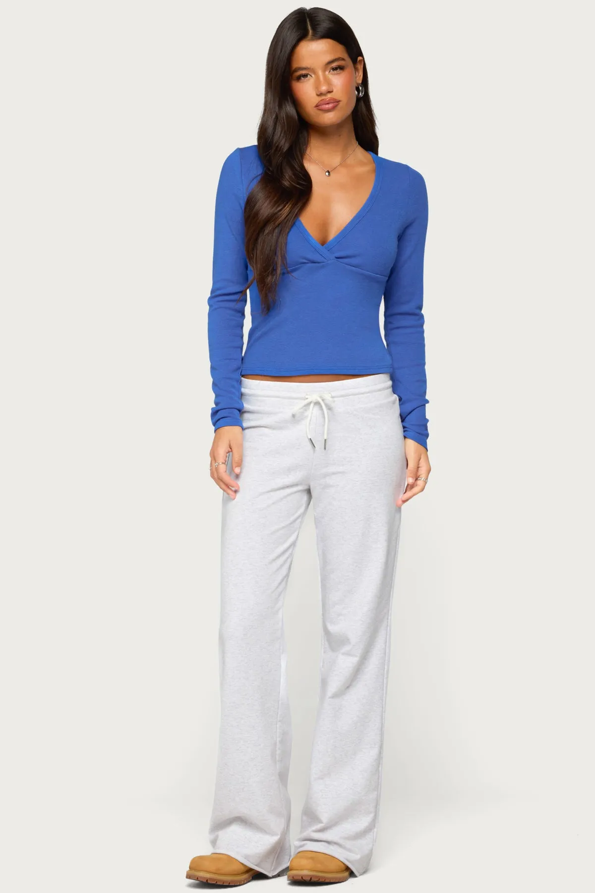 Doron V Neck Long Sleeve Top sold by Edikted product image thumbnail 4