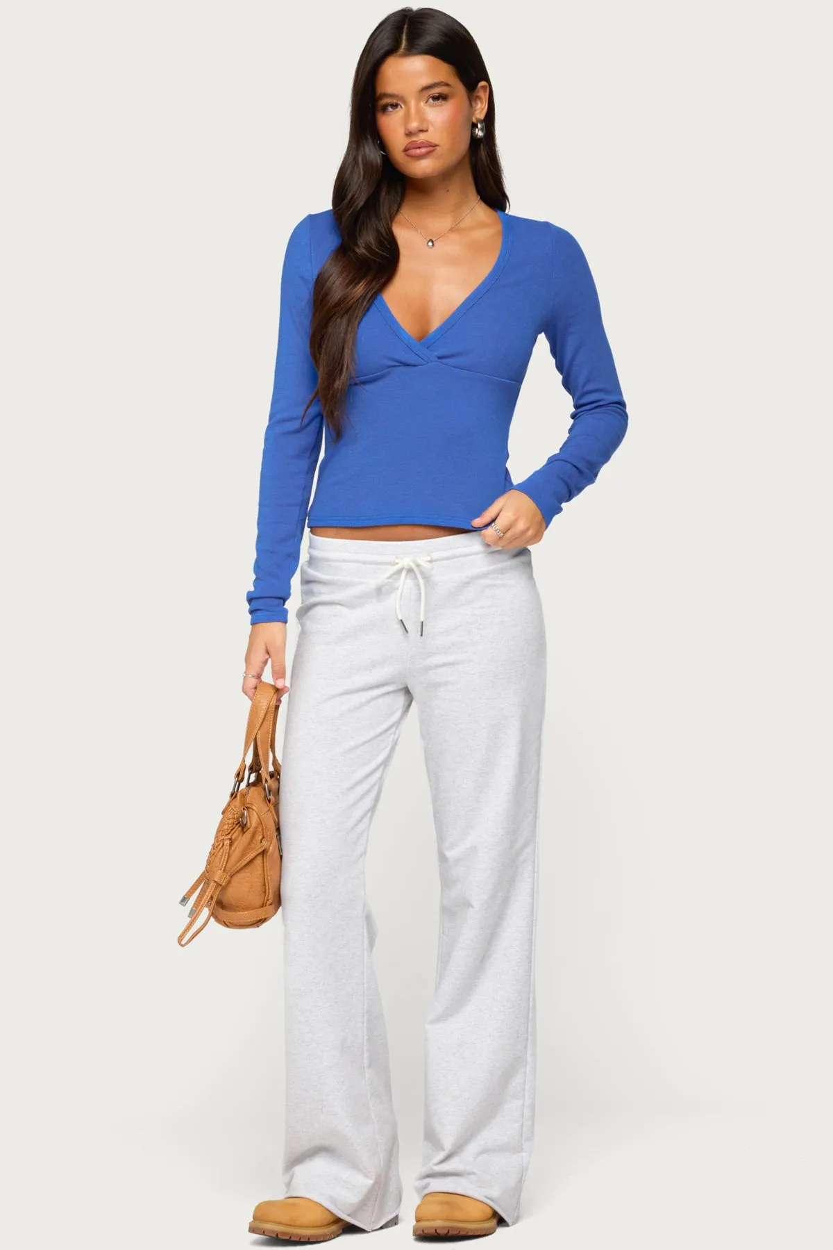 Doron V Neck Long Sleeve Top sold by Edikted product image thumbnail 2