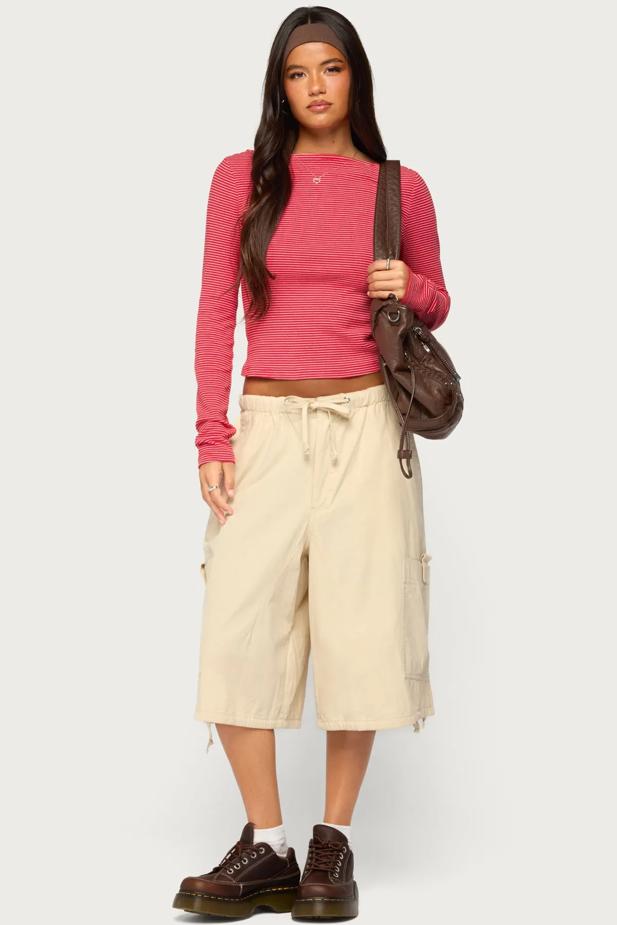 Loria Striped Boat Neck Top sold by Edikted product image thumbnail 2