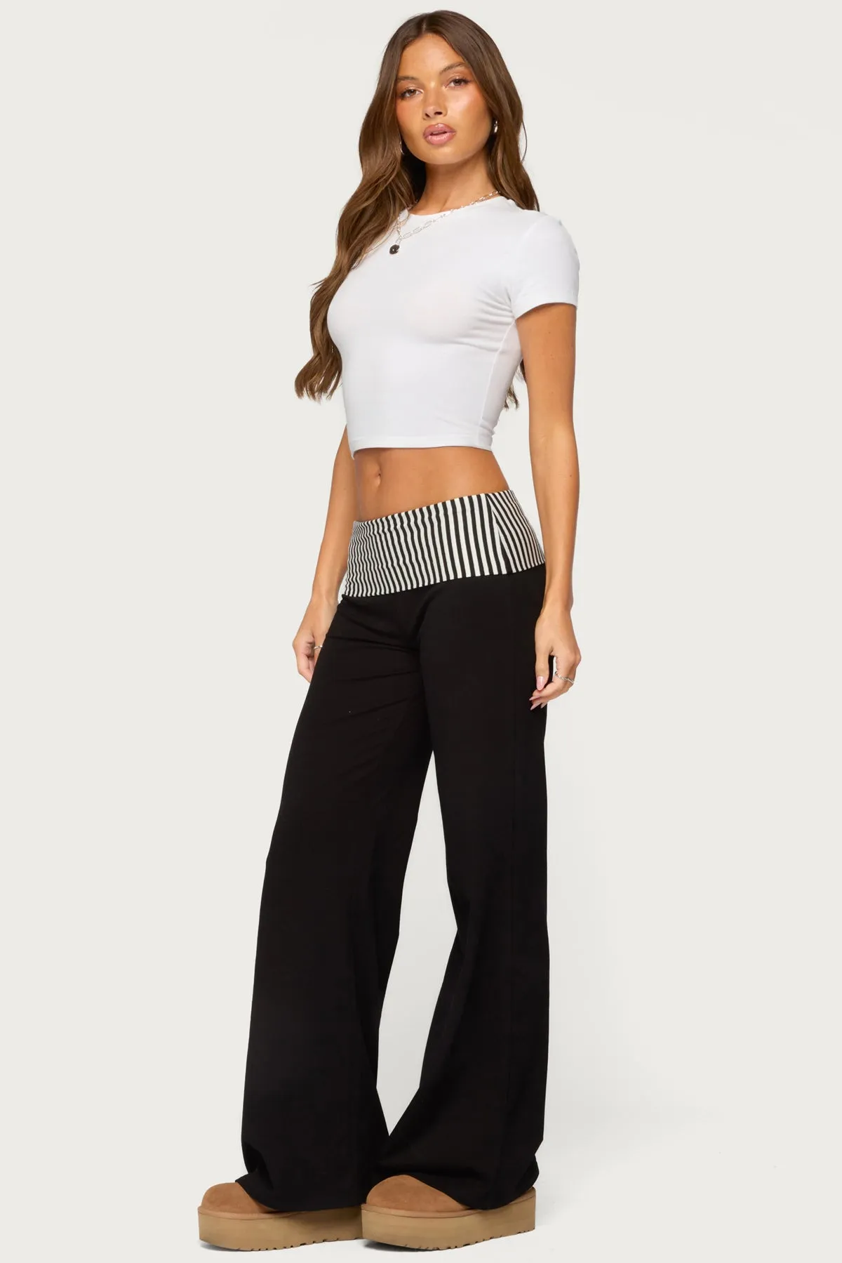 Meshey Striped Foldover Pants sold by Edikted product image thumbnail 5