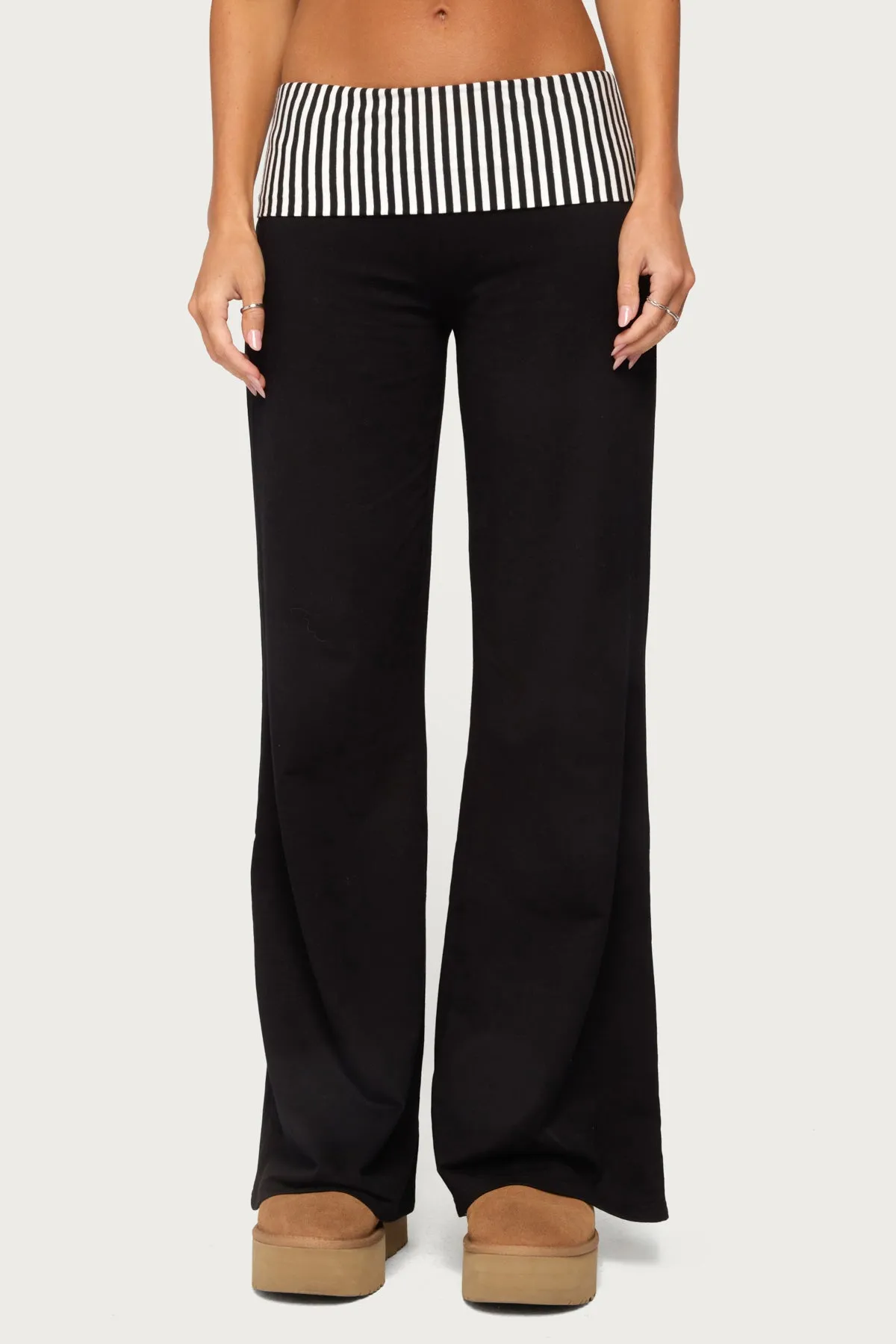 Meshey Striped Foldover Pants sold by Edikted product image thumbnail 2