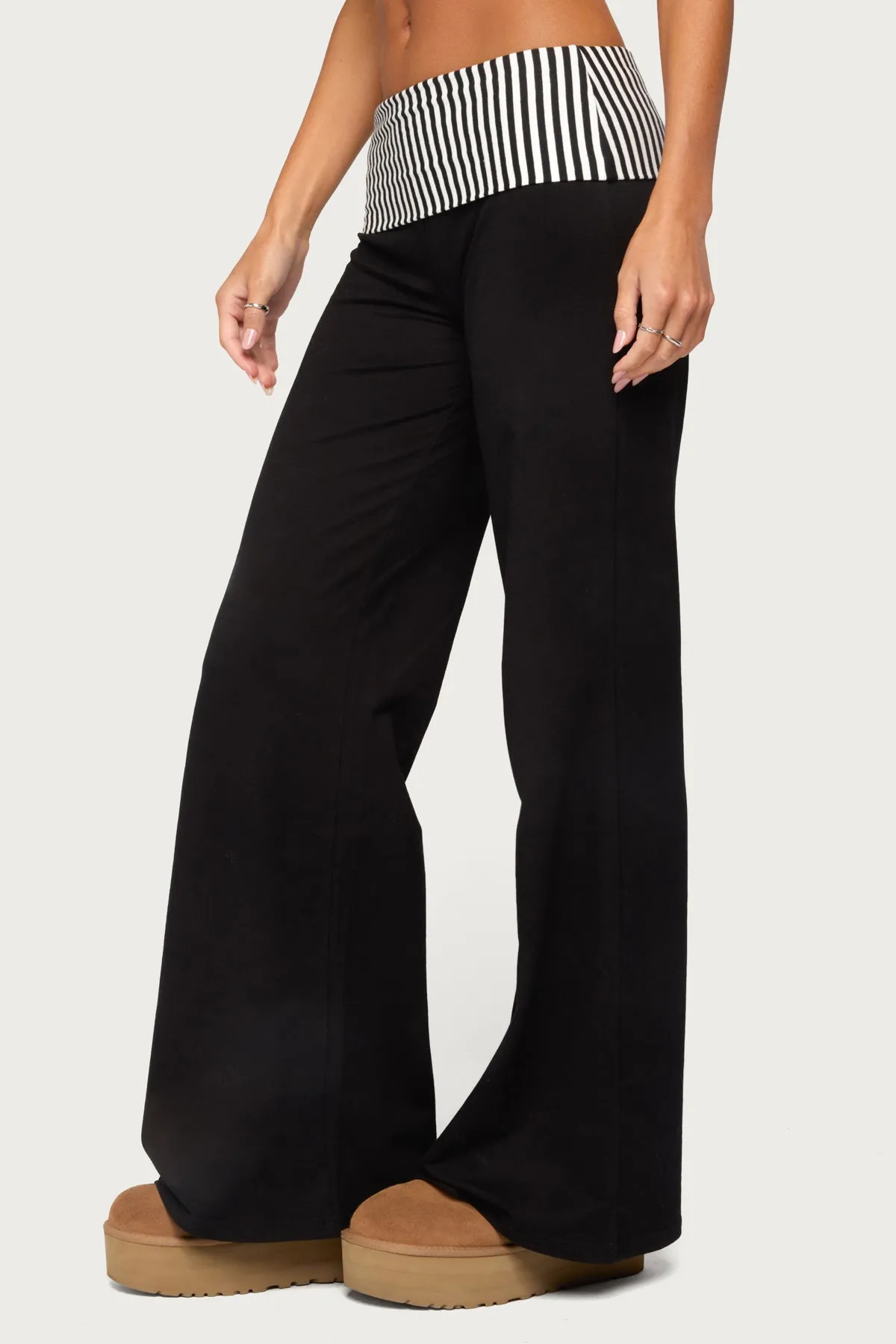 Meshey Striped Foldover Pants sold by Edikted product image thumbnail 3