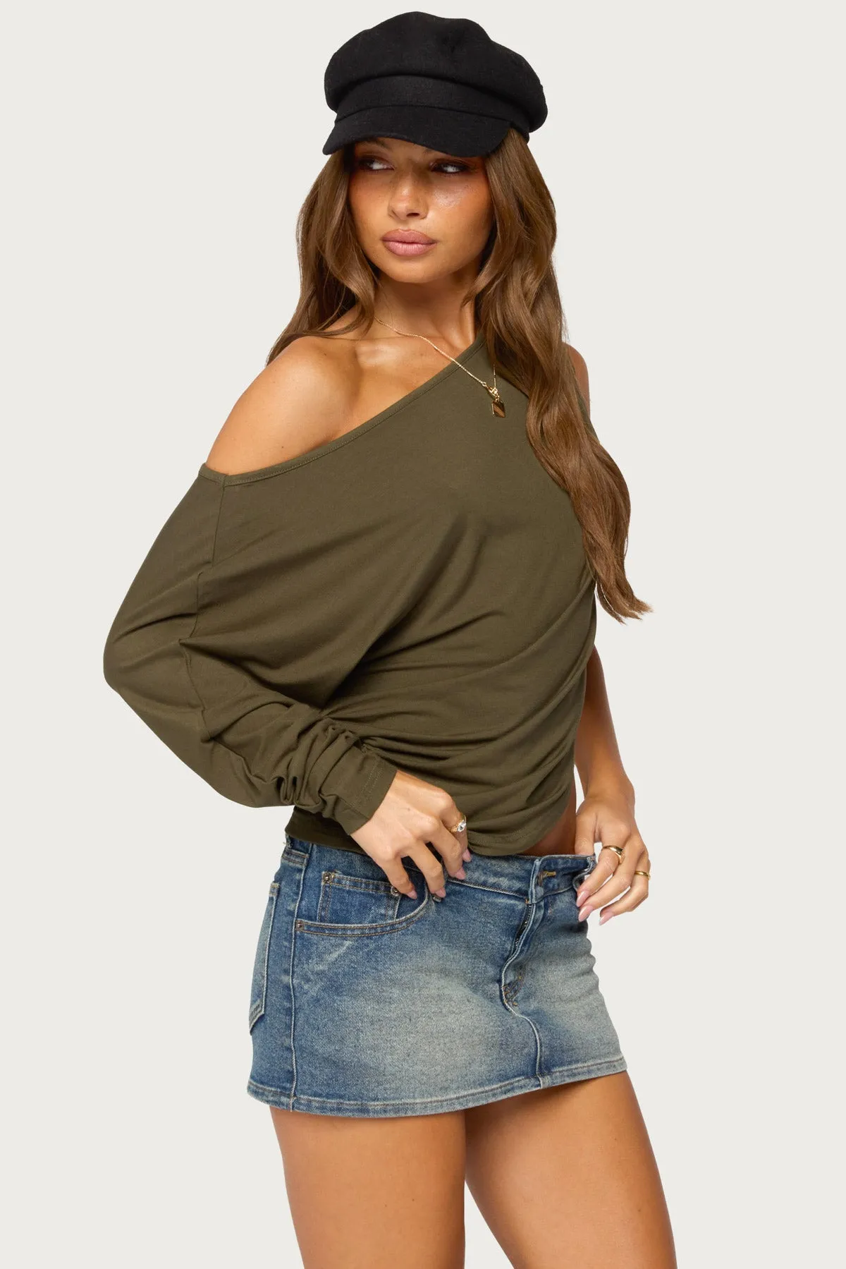 Kaily Off Shoulder Asymmetric Top sold by Edikted product image thumbnail 3
