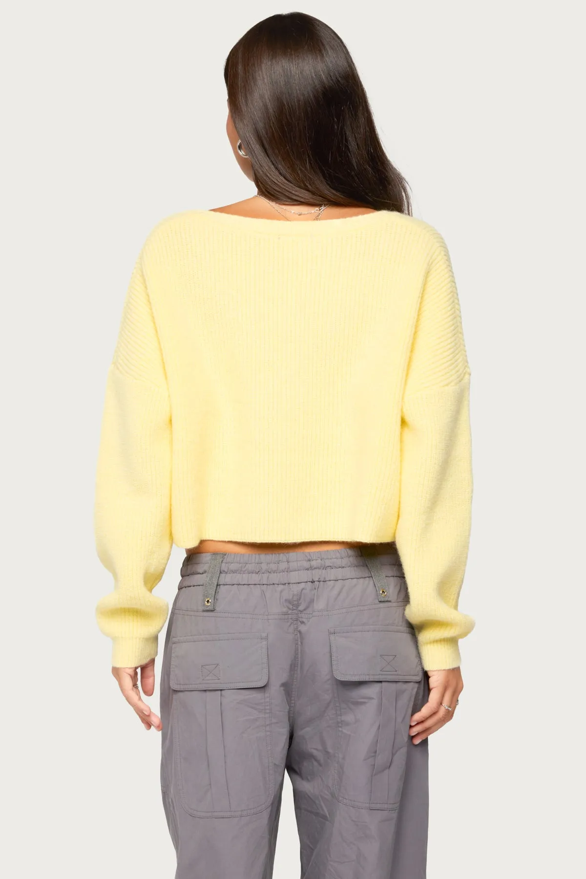 Aima V Neck Ribbed Knit Sweater sold by Edikted product image thumbnail 5