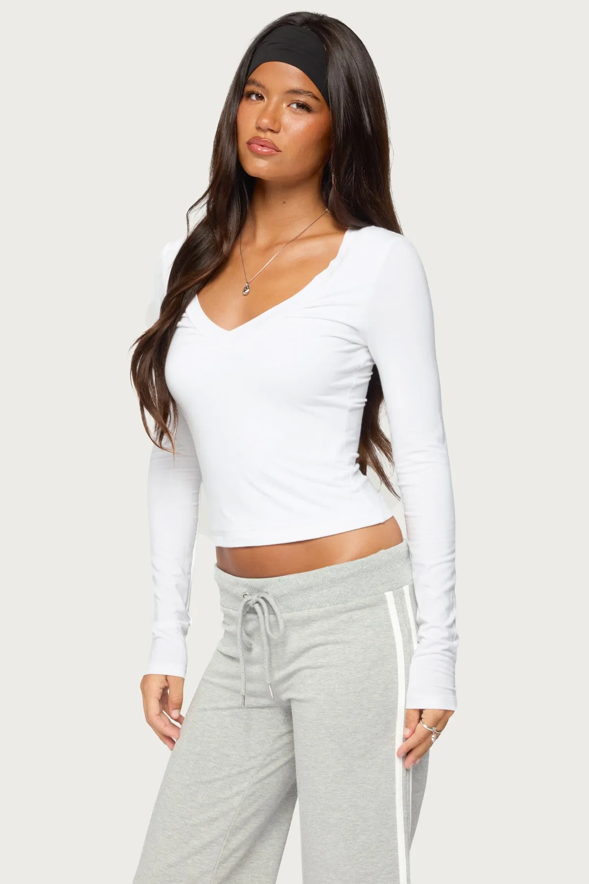 Taima Ruched Long Sleeve Top sold by Edikted product image thumbnail 3