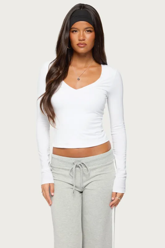 Taima Ruched Long Sleeve Top made by Edikted
