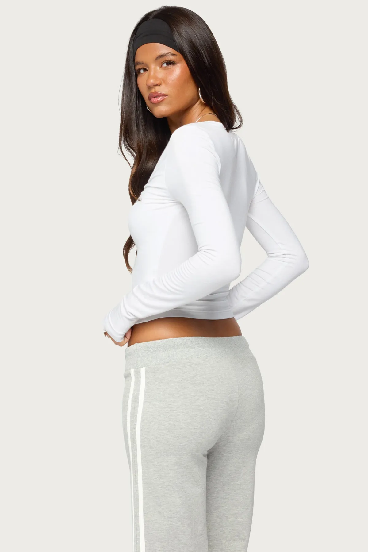 Taima Ruched Long Sleeve Top sold by Edikted product image thumbnail 4