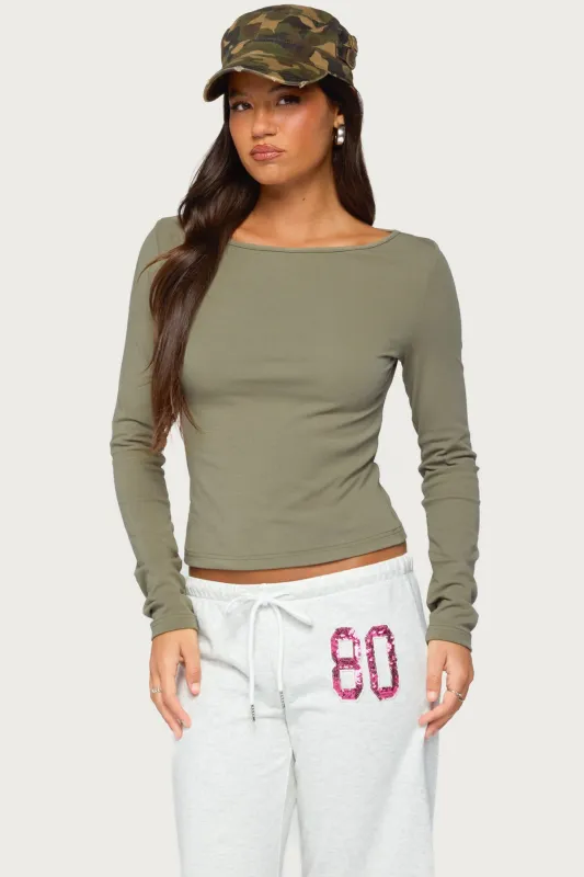 Savi Boat Neck Long Sleeve Top made by Edikted