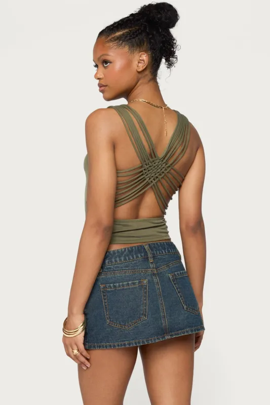 Faire Strappy Tank Top made by Edikted