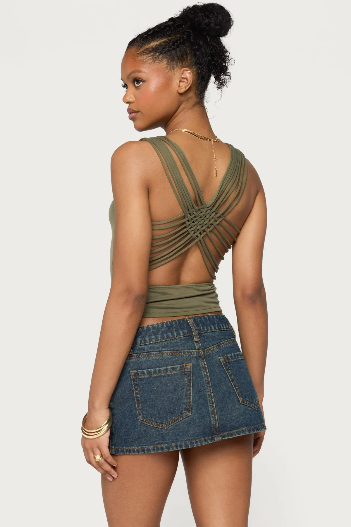 Faire Strappy Tank Top sold by Edikted