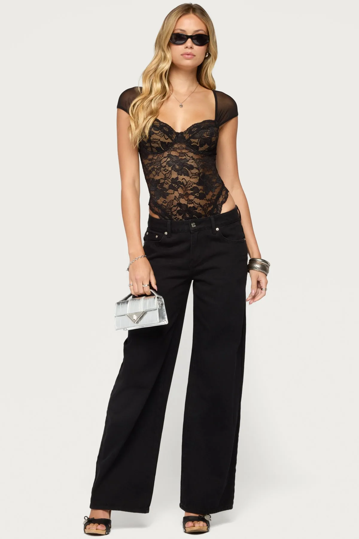 Gasha Lace Cupped Bodysuit sold by Edikted product image thumbnail 2