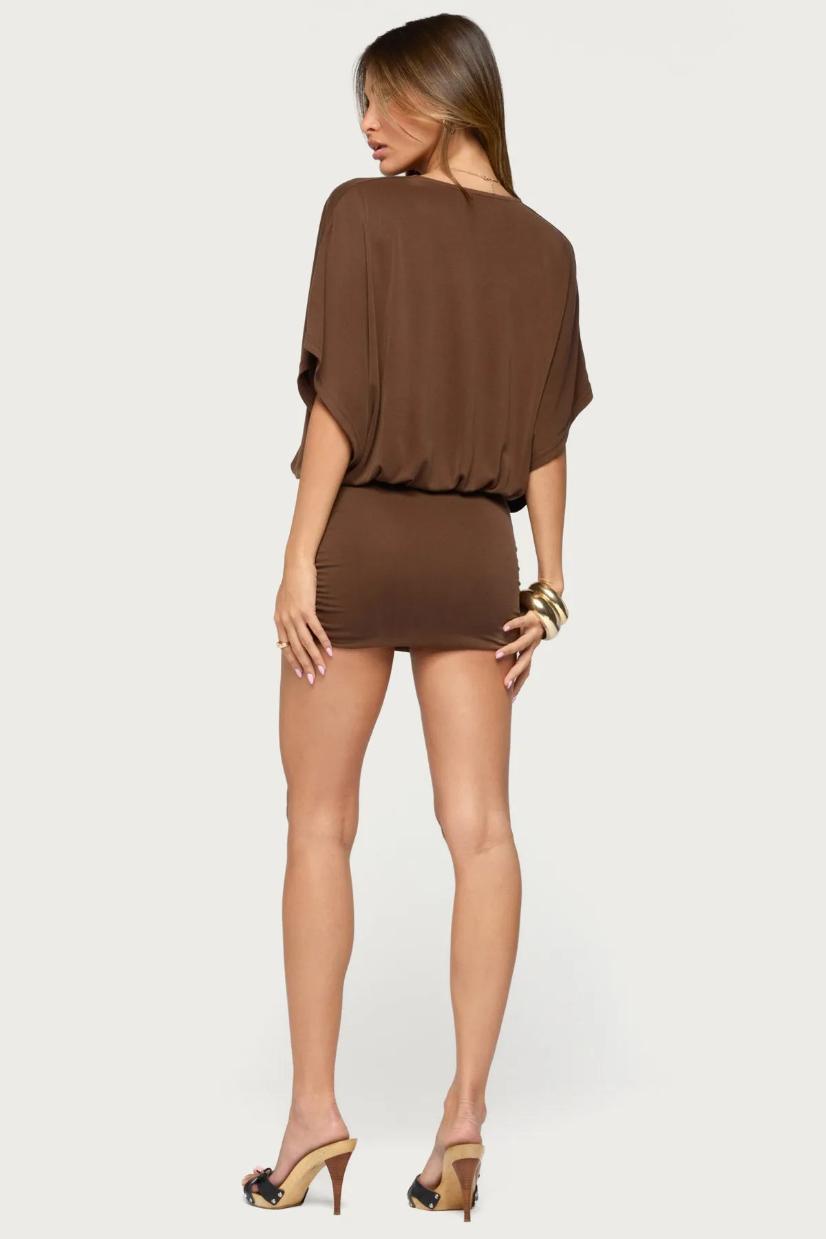 Jella Plunge V Neck Mini Dress sold by Edikted product image thumbnail 4