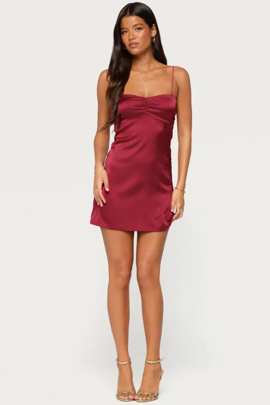 Taira Satin Effect Mini Dress made by Edikted