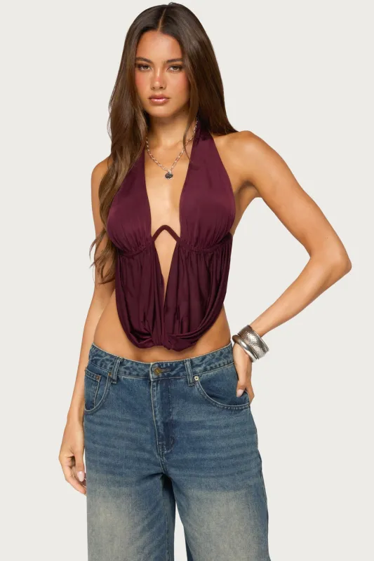 Eina Cowl Neck Halter Top made by Edikted